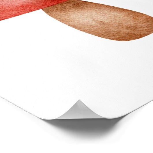 Mushroom Forest Autumn Red And White Poster ポスター (角)