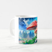 Mushroom Forest Fantasy Art コーヒーマグカップ (正面左)