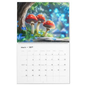 Mushroom Forest Fantasy Art Calendar カレンダー (3月 2027)