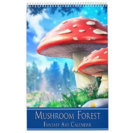 Mushroom Forest Fantasy Art Calendar カレンダー