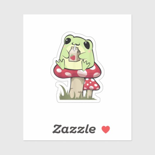 Mushroom Frog Goblincore Mycology Creative Style シール (シート)