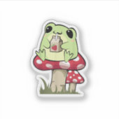 Mushroom Frog Goblincore Mycology Creative Style シール (正面)