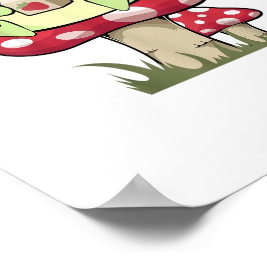 Mushroom Frog Goblincore Mycology Creative Style ポスター (角)