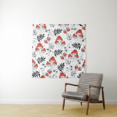 Mushroom fungi seamless vintage repeat pattern. Li タペストリー (インサイチュ)