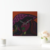 Mushroom Girl  スクエア壁時計 (ホーム)