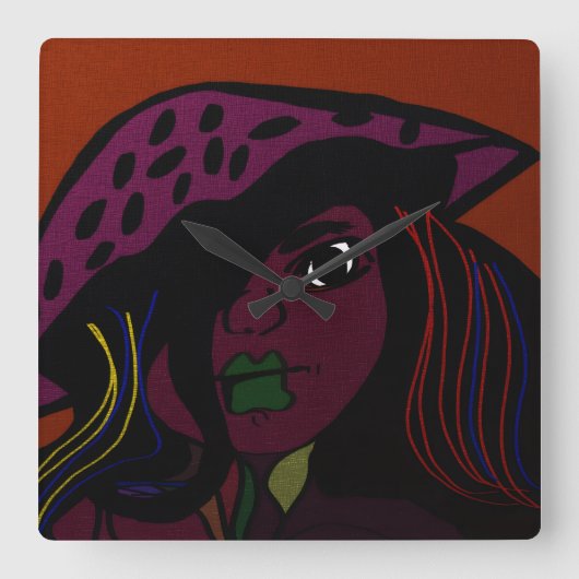 Mushroom Girl  スクエア壁時計 (正面)