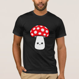Mushroom Happy Cute Smiling Face Kawaii Cheerful Tシャツ