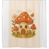Mushroom house bathroom curtain シャワーカーテン (正面)