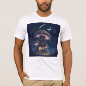 Mushroom House Under a Crescent Moon   Tシャツ (正面)
