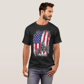 Mushroom Hunting Patriotic American USA Flag  Tシャツ (正面フル)