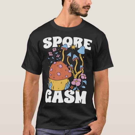 Mushroom Hunting SporeGasm Morel Hunter Foraging Tシャツ (正面)