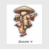 Mushroom Kung Fu Master — Vintage Retro Martial  シール (シート)