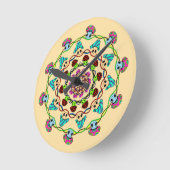 mushroom madness  ラウンド壁時計 (傾斜)