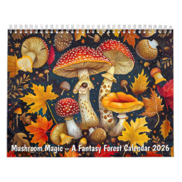 Mushroom Magic – A Fantasy Forest Calendar 2026 カレンダー