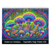 Mushroom Mandalas – Psychedelic Fungi Visions 2026 カレンダー (カバー)