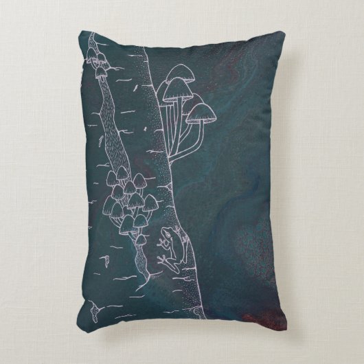 Mushroom Meet at Croaker's Post アクセントクッション (正面(垂直))