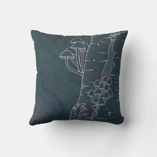 Mushroom Meet at Croaker's Post クッション (裏面)