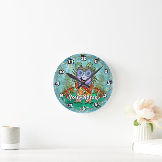 Mushroom Monster ラウンド壁時計 (ホーム)