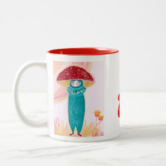 MUSHROOM MUG HANDPAINTED ツートーンマグカップ