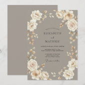 Mushroom Refined Vintage Wedding 招待状 (正面/裏面)