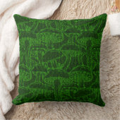 Mushroom story pattern throw pillow クッション (ブランケット)