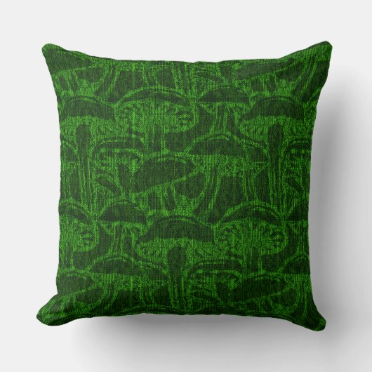 Mushroom story pattern throw pillow クッション (正面)