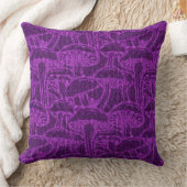 Mushroom story pattern throw pillow クッション (ブランケット)