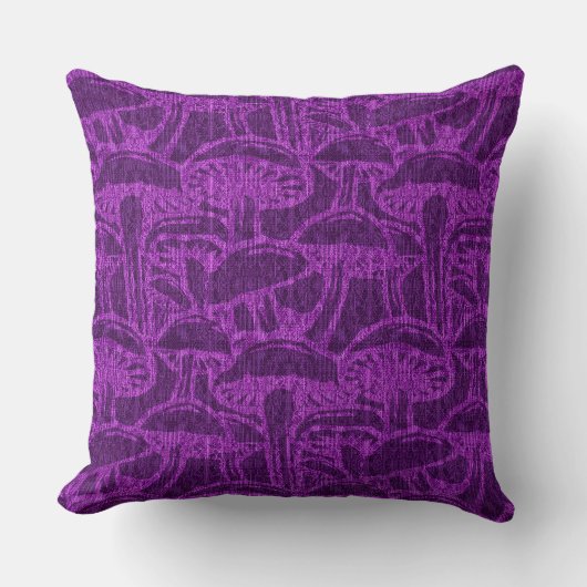 Mushroom story pattern throw pillow クッション (正面)
