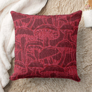 Mushroom story pattern throw pillow クッション