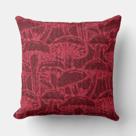 Mushroom story pattern throw pillow クッション