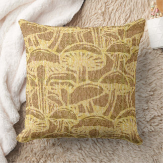 Mushroom story pattern throw pillow クッション