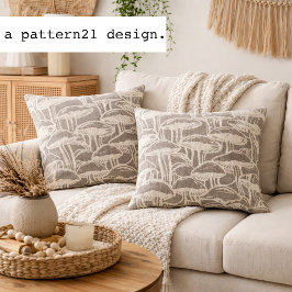 Mushroom story pattern throw pillow クッション