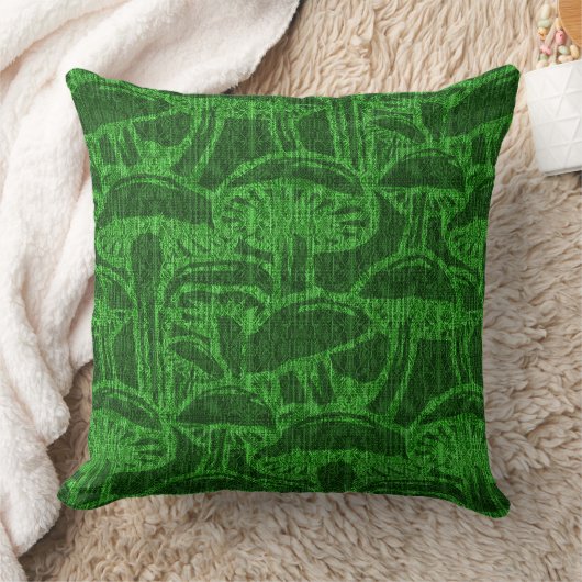 Mushroom story pattern throw pillow クッション (ブランケット)