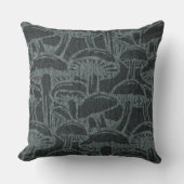 Mushroom story pattern throw pillow クッション (正面)