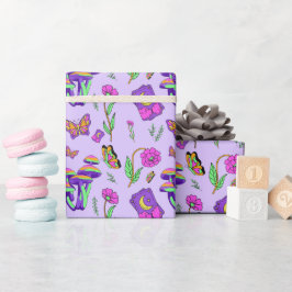 Mushroom Tarot Vibrant Psychedelic Esoteric ラッピングペーパー