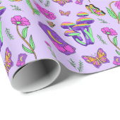 Mushroom Tarot Vibrant Psychedelic Esoteric ラッピングペーパー (ロールコーナー)