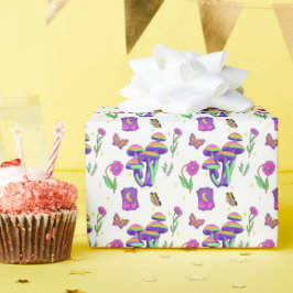 Mushroom Tarot Vibrant Psychedelic Esoteric ラッピングペーパー