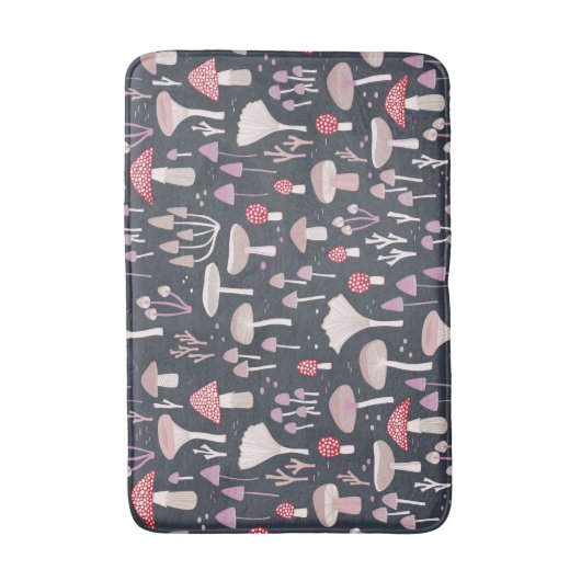 Mushroom Toadstool Fungi バスマット (正面縦)