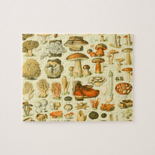 Mushroom Vintage Toadstool Antique Illustration ジグソーパズル (横)