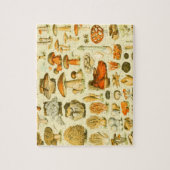 Mushroom Vintage Toadstool Antique Illustration ジグソーパズル (縦)