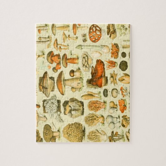 Mushroom Vintage Toadstool Antique Illustration ジグソーパズル (縦)