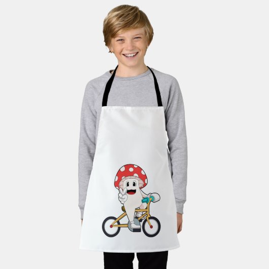 Mushroom with Bicycle.PNG エプロン (着用した状態)