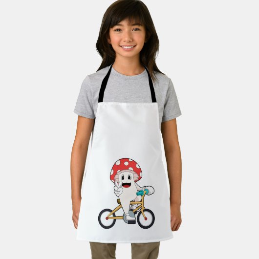 Mushroom with Bicycle.PNG エプロン (インサイチュ)