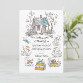 Mushroom Woodland Baby Shower サンキューカード (スタンド正面)