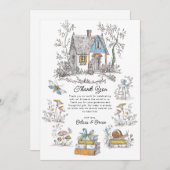 Mushroom Woodland Baby Shower サンキューカード (正面/裏面)