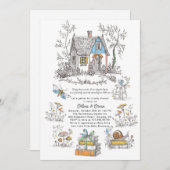 Mushroom Woodland Baby Shower 招待状 (正面/裏面)