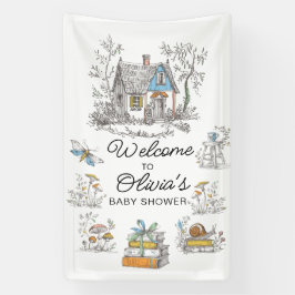 Mushroom Woodland Baby Shower Welcome  横断幕