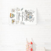 Mushroom Woodland Baby Shower Welcome  横断幕 (インサイチュ)