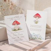 Mushroom Woodland Forest Whimsical Baby Shower 招待状
