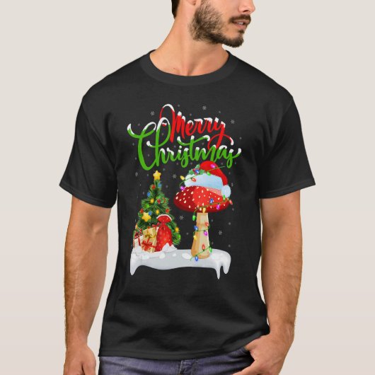 Mushroom   Xmas Decorations Santa Mushroom Christm Tシャツ (正面)